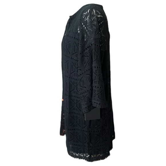 Pomander Place Tuckernuck Kai Black Crochet Knit Mini Boho Dress Size Small - Picture 5 of 12